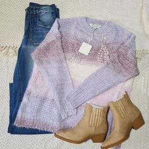 DAVI & DANI Lavender Ombre Sweater